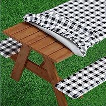 Picnic Table Decor, Picnic Table Cover, Picnic Table Covers, Picnic Table Bench, Picnic Tablecloth, Fitted Tablecloths, Bench Seat Covers, Plaid Tablecloth, Bench Covers