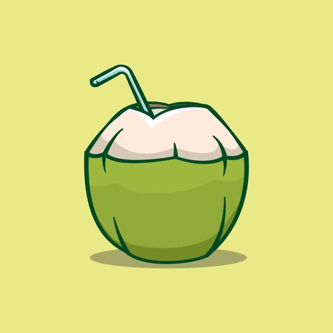 Coconut Cartoon, Coconut Illustration, Coconut Clipart, Coconut Vector, Coconut Drink, Coconut Drinks, Siargao, Water Splash, Cartoon Style