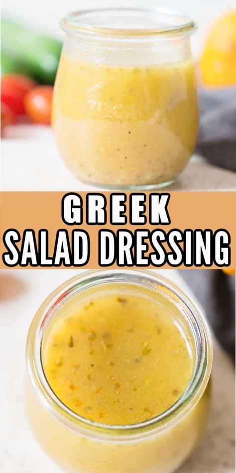 📋Greek Salad Dressing Authentic Greek Salad Dressing, Easy Greek Salad Dressing, Homemade Greek Salad Dressing, Homemade Greek Salad, Easy Greek Salad, Greek Salad Dressing Recipe, Greek Vinaigrette, Greek Dressing, Greek Salad Dressing