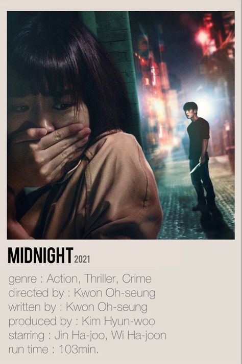 midnight, korean movie, Wi Ha Joon, Jin Ki Joo, kmovie, Crime, Horror, movie, kdrama, koreandrama, korean drama Midnight Minimalist, Japanese Horror Movies, Kdramas To Watch, Poster Edit, New Korean Drama, Night Film, Korean Drama Series, New Movies To Watch, Korean Drama Tv