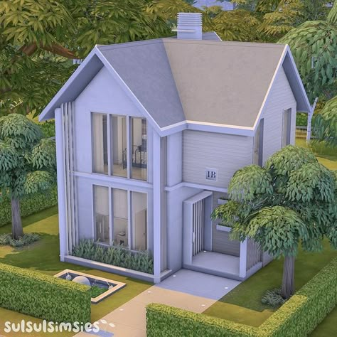 Cool Houses Sims 4, Sims 4 Tiny House Floor Plans With Loft, Tiny Sims 4 House, Sims 4 Tiny House Ideas, Newcrest Sims 4 Ideas, Cute Sims 4 Houses, Sim4 House, Ts4 House Ideas, The Sims 4 Houses Ideas