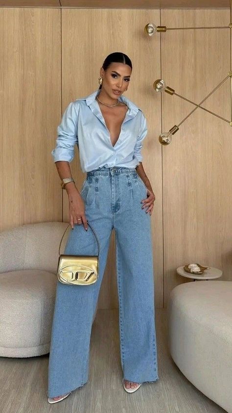 Aesthetic Modest Outfits, Chic Denim Outfits, Wide Leg Jeans Outfit, Outfits Con Jeans, Looks Jeans, Casual Chique, Denim Skirt Women, Casual Chic Outfit, Fall Fashion Outfits