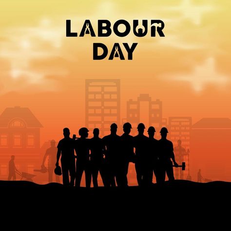 Celebration International Workers Day with sunset background. Happy Labour Day background with silhouette of workers. Happy Labour Day, International Workers Day, Dress Png, Workers Day, Day Background, Sunset Background, Happy Labor Day, Labour, Abs Workout