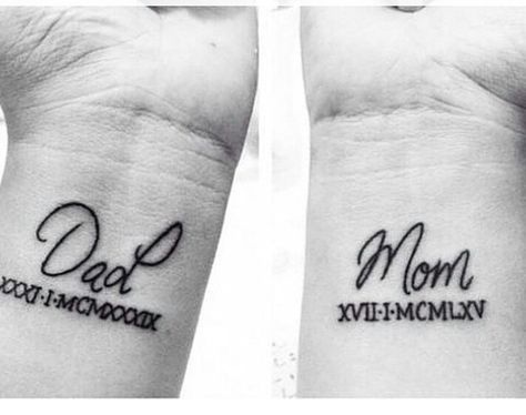 Dad and mom Mum And Dad Tattoos, Tattoos For Dad Memorial, Remembrance Tattoos, Mother Tattoos, Inspiration Tattoos, Disney Tattoo, Dad Tattoos, Memorial Tattoos