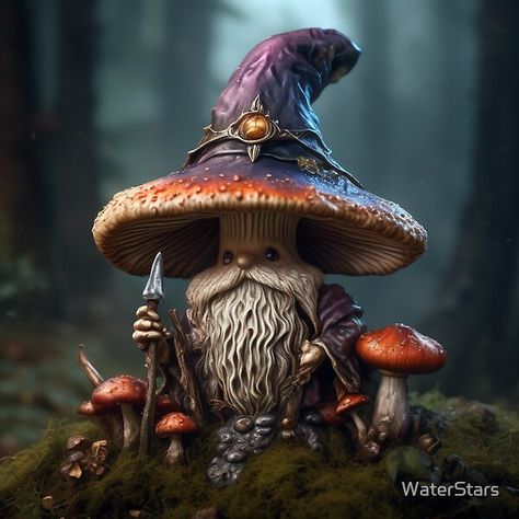 Wally Wizard Mushroom by WaterStars | Redbubble Wizard Mushroom, Mushroom Wizard, D D Classes, Magical Art, Anime Music, Mask For Kids, Tops For Leggings, Top Artists, Photographic Prints