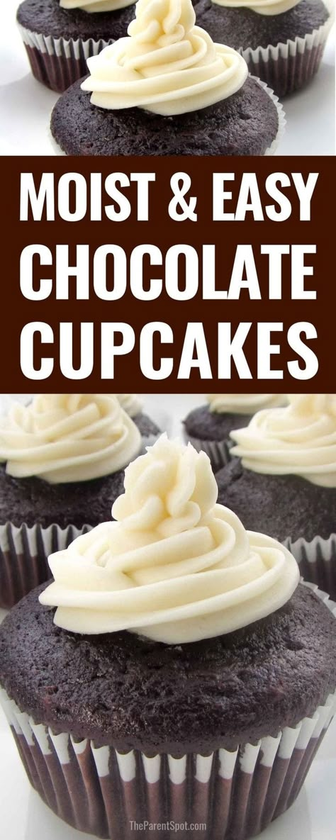 Rich Cupcakes, Vanilla Cupcake Recipe From Scratch, Chocolate Cupcakes From Scratch, Easy Chocolate Cupcakes, Easy Chocolate Cupcake Recipe, Chocolate Cupcakes Recipe, Homemade Chocolate Cupcakes, Moist Chocolate Cupcakes, Cupcake Recipes From Scratch