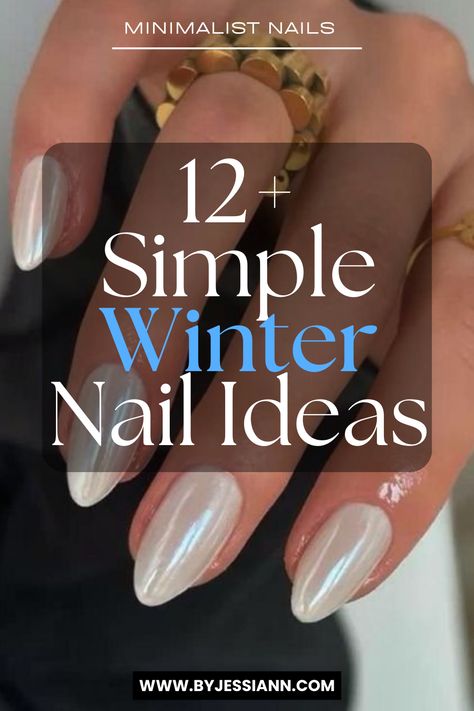 12 Simple Nails for Winter That Are Elegantly Icy Clear Frosted Nails, Plain Manicure Ideas, Natural Gel X Nails Almond, Nail Ideas For Short Nails Winter, Christmas Nails Regular Polish, Ivory Sparkle Nails, Milky White On White French Nails, Classy Nails For Christmas, Christmas Nails For Pale Skin