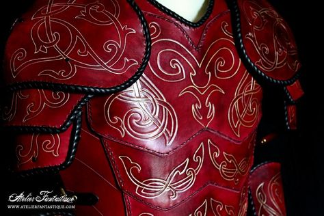 Red Leather Armor, Red Armor, Gold Armor, Ginger Boy, Fashion Boards, Fantasy Style, Red Tunic, Leather Armor, Gold Embellishment