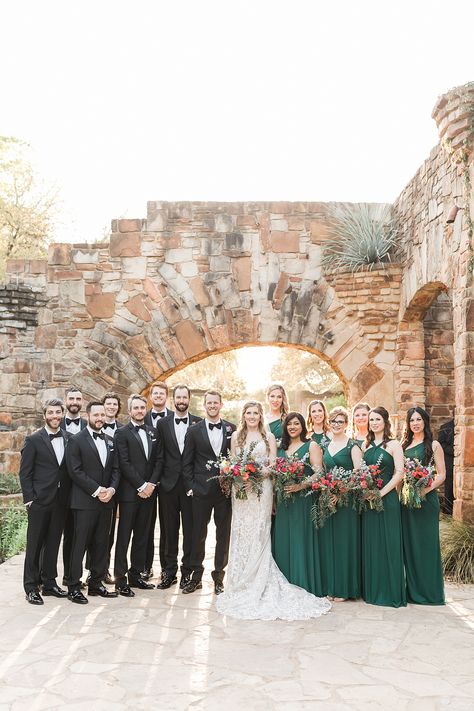 Dark Green Bridesmaid Dresses Spring, Dark Green Spring Wedding, Dark Green Wedding Party, Center Photography, Emerald Green Bridesmaid Dresses, Dark Green Wedding, Dark Green Bridesmaid Dress, Groom Wedding Attire, Emerald Bridesmaid Dresses