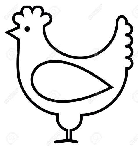 Chicken Outline, World Clipart, Outline Pattern, Chicken Vector, Chicken Hen, Vector Icons, Hen, White Background, Stock Vector