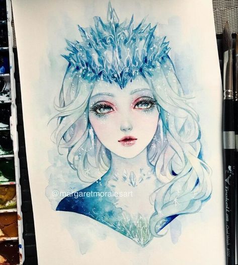 Margaret Morales, Prismacolor Art, Watercolor Art Lessons, Amazing Art Painting, Watercolor Drawing, Fairy Art, Kawaii Drawings, Watercolor Portraits, Diy Art Painting