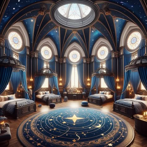 Ravenclaw Interior Design, Raven Claw Bedroom, Ravenclaw Aesthetic Room, Hogwarts Houses Ravenclaw, Ravenclaw Dorm Room Shifting, Common Room Ideas, Magic Room Aesthetic, Hogwarts Ravenclaw Dorm, Hogwarts Aesthetic Ravenclaw Common Room