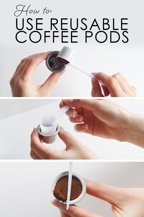 How to use reusable & refillable coffee pods / capsules Reusable Coffee Pods, Nespresso Coffee Pods, Coffee Brewing Methods, Espresso Pods, Nespresso Pods, Coffee Capsules, Ground Coffee, Coffee Enthusiast, Coffee Pods