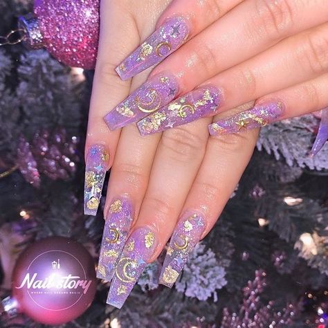 Nail Story, Encapsulated Nails, Clear Acrylic Nails, Purple Acrylic Nails, Moon Nails, Long Nail Designs, Chino Hills, Coffin Nails Long, Summer Acrylic Nails