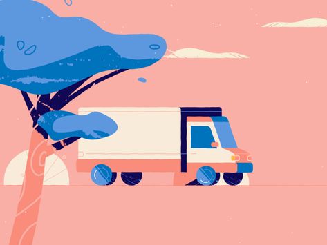 Motion Design Explainer, Explainer Video Animation, Animated Explainer Video, Explainer Video Motion Graphics, Explainer Animation, Truck Illustration, Logistics Design, Car Animation, Vector Animation