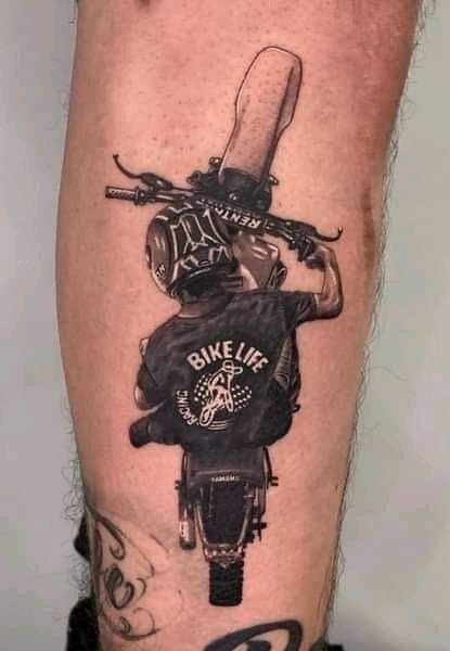 Tattoo For Bikers Men, Motorcycle Tattoos Ideas, Motocross Tattoo For Men, Bikelife Tattoo, Bike Life Tattoo, Dirt Bike Tattoo Ideas, Dirtbike Tattoo, Moto Tattoo Ideas, Motocross Tattoo Ideas