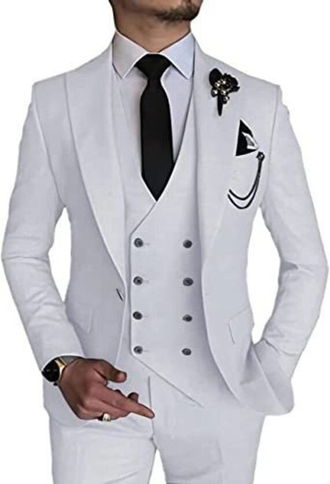 Coat Pant For Men, Tuxedo Suit For Men, Suit For Men Wedding, Beach Wedding Suits, White Wedding Suit, Suit Prom, Prom Suit, Suit For Men, Dress Suits For Men