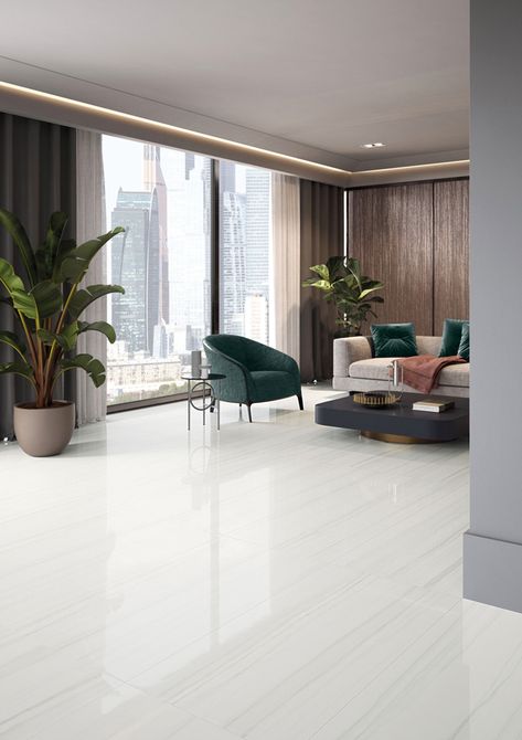 Pure Zebrino room scene Large Tiles, Carrara Tiles, White Marble Floor, Elegant Tiles, Polished Porcelain Tiles, Large Format Tile, Italian Tiles, Marble Look Tile, Brick Patterns