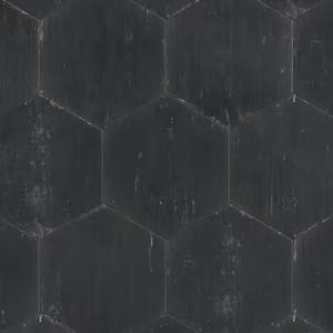 Retro Hex Nero 14-1/8 in. x 16-1/4 in. Porcelain Floor and Wall Tile (11.07 sq. ft./Case) Black Hexagon Tile, Merola Tile, Modern Tiles, Wood Look Tile, Tile Projects, Whitewash Wood, Porcelain Floor, Hexagon Tiles, House Tiles