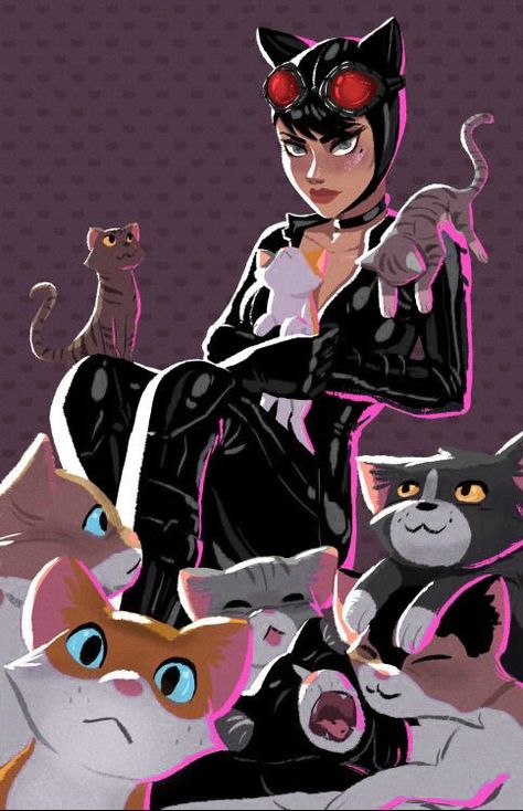 Catwoman Comic, Catwoman Cosplay, Gotham Girls, Septième Art, Batman And Catwoman, Two Cats, Bd Comics, Batman Universe, Dc Comic