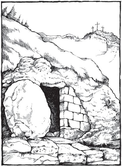 empty-tomb.gif - ILLUSTRATION - LonEricCraven Easter Drawings Easy, Empty Tomb Painting, Drawings Of Jesus, Jesus Tomb, Christian Drawings, Sunday School Coloring Pages, Easter Drawings, Empty Tomb, Jesus Drawings