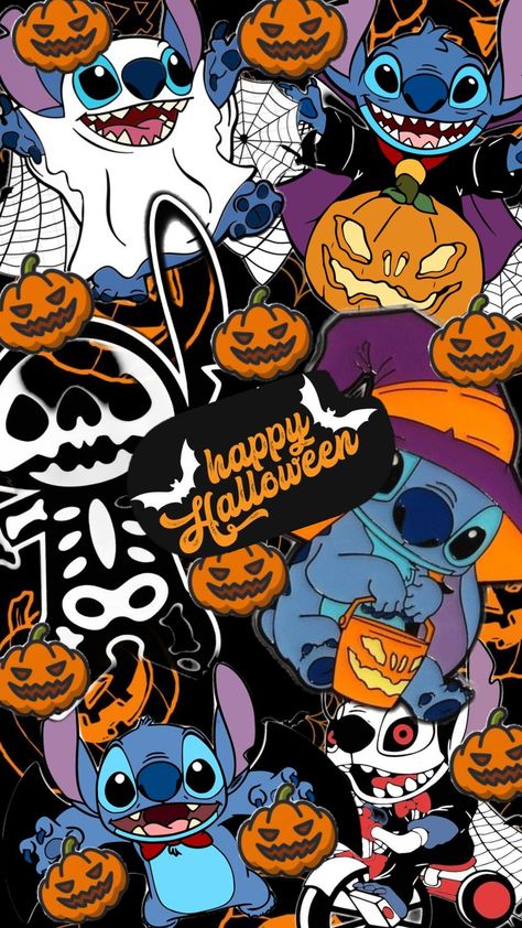 Stitch Fall Wallpaper Iphone, 31 Days Of Halloween Outfits, Cartoons Wallpaper Aesthetic, Stitch Wallpaper Halloween, Halloween Wallpaper Stitch, Stitch Fall Wallpaper, Halloween Stitch Wallpaper, Halloween Stitch Disney, Stitch Halloween Wallpaper