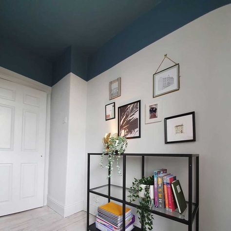 Ceiling Paint: 9 of the Best Colors to Consider | The Family Handyman Colour Painted Ceiling, Painted Inset Ceiling, Ceiling Paint Onto Wall, Extended Ceiling Paint, Blue Painted Ceiling Ideas, Ceiling Accent Color, Ceiling And Half Wall Paint, Paint Above Picture Rail And Ceiling, Half Painted Wall Dark On Top