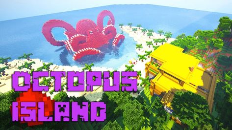 Octopus Island Map 1.12.2/1.12 for Minecraft - 9Minecraft.Net Minecraft Octopus, Building Map, Island Map, Minecraft Builds, Survival Games, Minecraft Projects, Minecraft Ideas, Minecraft 1, Minecraft Designs