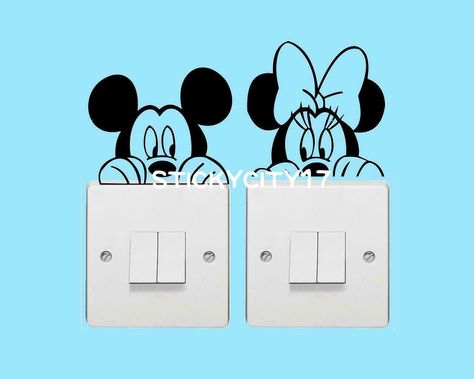 Switch Board Art, Mickey Mouse Wall Decals, Disney Bathroom, Disney Pop Art, Light Switch Sticker, Smart Working, Sticker Printer, Disney Pop, Wall Art Sticker