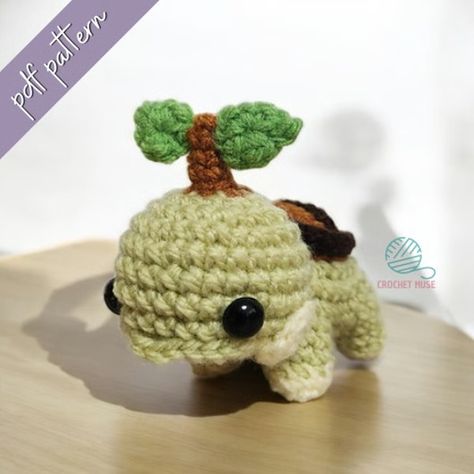 Crochet Pattern Turtwig Amigurumi Doll, Crochet Doll Pattern | Inspire Uplift Crochet Rayquaza, Crochet Kodama, Green Crochet Animals, Gaming Crochet, Crochet Cute Amigurumi, Pokémon Crochet, Green Crochet Projects, Pokemon Crochet, Pokemon Crochet Pattern