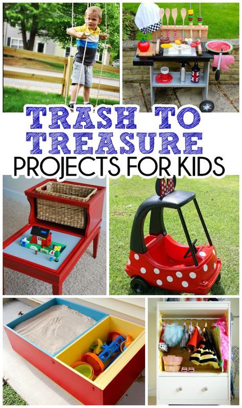 Don't throw that away! 10 AWESOME trash to treasure upcycle ideas for kids! Save money and create a piece that is unique, practical and stand outs! Primer Paint, Upcycled Projects, Upcycle Ideas, Crafts And Activities For Kids, Trash To Treasure, Mason Jar Diy, Children's Toys, Fun For Kids, Yard Sale