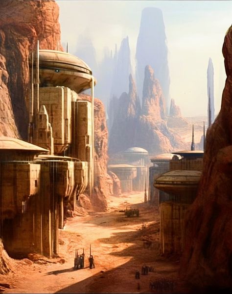 Desert Planet Sci Fi, Dune Architecture Concept Art, Desert Planet Concept Art, Dune Environment, Brutalism House, Scifi Desert, Dune Architecture, Star Wars Desert, Scifi Planet