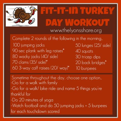 Fit It In Turkey Day Workout from The Lyons Share Thanksgiving Workout, Thanksgiving Fitness, Turkey Run, Leg Day Workout, Runners Workout, Runner Problems, Holiday Challenge, Exercise Video, Leg Day Workouts