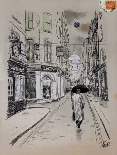 Saatchi Art Artist LOUI JOVER; Drawing, “London sketchbook” #art Sketch Book Ideas, Building Drawings, London Drawing, Loui Jover, Building Sketch, Building Drawing, Line Sketch, Travel Sketches, Illustration Art Girl