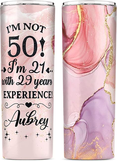 50th Birthday Gifts For Women, 50th Birthday Gifts For Woman, Birthday Collection, Custom Tumbler Cups, Diy Cups, Birthday Cup, Women Birthday, 50th Birthday Gifts, Birthday Diy