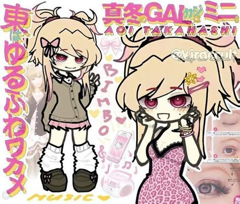 Gacha Styles Ideas, Gyaru Gacha Life, Gyaru Gacha Club, Gyaru Gacha Oc, Gacha Gyaru, Gacha Club Edits, Cutecore Gacha, Gacha Reference, Gacha Oc Ideas