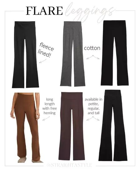 Flare leggings at all price points and lengths! Black flare leggings, brown flare leggings, cotton flare leggings #LTKstyletip #LTKunder100 #LTKunder50 Brown Flare Leggings, Black Flare Leggings, Black Flared Leggings, Brown Flares, Beauty Boost, Flare Legging, Power Of Makeup, Flared Leggings, Fall And Winter Fashion