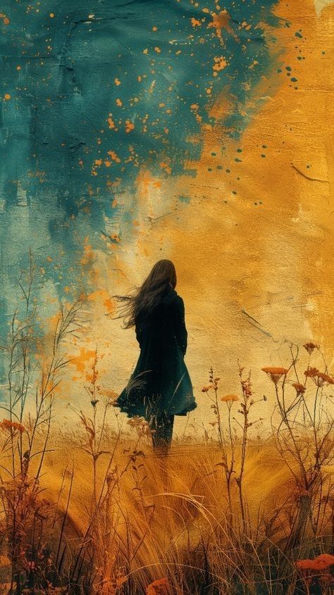 Wide Painting Ideas, Shadow Painting Silhouettes, Dreamy Art Painting, Me As A Painting, Autumn Artwork, Best Paintings, Vibrant Wallpaper, Art Painting Landscape, Creating Yourself