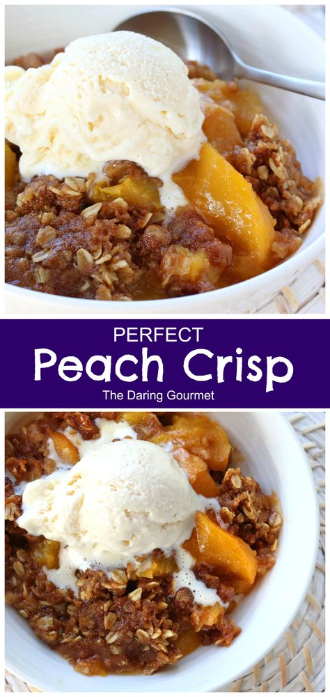 Fresh Peach Crisp, Easy Peach Crisp, Peach Filling, Peach Crisp Recipe, Peach Crumble, Peach Recipes, Peach Crisp, Fruit Crisp, Peach Desserts