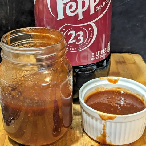 Dr Pepper Rib Sauce Dr Pepper Bbq Sauce Recipe, Dr Pepper Ribs Crockpot, Dr Pepper Ribs, Pepper Bbq Sauce, Dr Pepper Bbq Sauce, High Acid Foods, Easy Bbq Sauce, Homemade Bbq Sauce Recipe, Rib Sauce