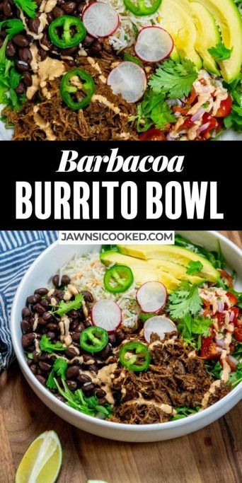 This easy Beef Barbacoa Burrito bowl with Chipotle Sauce is a great way to use up leftover Barbocoa, or meal plan! Customize to your tastes with fresh veggies, black beans and more! Leftover Barbacoa Recipes, Barbacoa Burrito Bowl, Leftover Barbacoa, Beef Barbacoa, Barbacoa Recipe, Barbacoa Beef, Beef Bowls, Chipotle Sauce, Easy Lunch Recipes