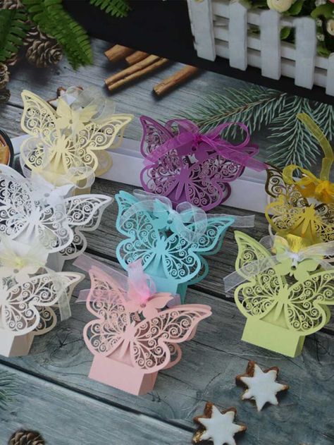 Butterflies Real, Gift Shop Ideas, Fairy Garden Birthday, Fairy Garden Birthday Party, Garden Birthday Party, Butterfly Birthday Party, Box Templates, Butterfly Decor, Butterfly Baby Shower