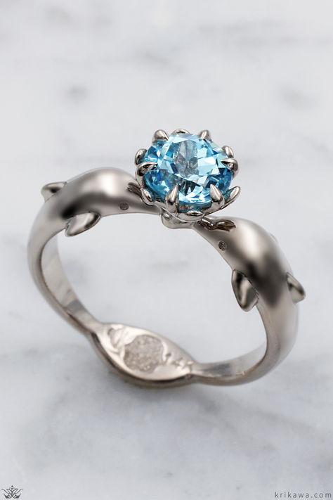 Both dolphins rise up to form this unique engagement ring design. As they kiss, a magnificent stone blossoms from their love. The elevated stone allows the sun to shine through causing bright prisms of light. Handmade Gifts For Boyfriend, Unique Engagement Ring, Prisms, Ocean Animals, Unique Engagement, Sunny Day, Unique Engagement Rings, Dolphins, Boyfriend Gifts