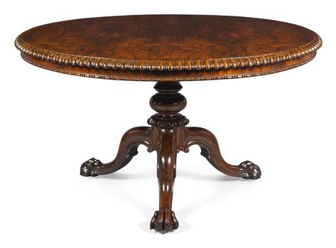 An early Victorian rosewood centre table by Gillows, circa 1850, the base of the tilt-top stamped Gillows Wooden Accent Table, Victorian Table, Centre Table, Tie Shop, Wooden Coffee Table, Side Table Wood, Art Old, Old Furniture, Classic Furniture