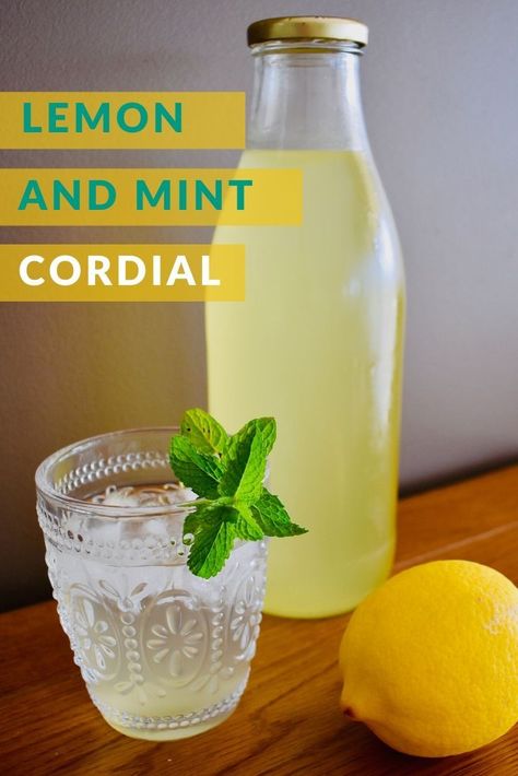 A beautiful refreshing drink for long, hot summers. #oldfashionedcordial #cordialrecipe Cordial Recipes, Julep Recipe, Cordial Recipe, Mint Drink, Lemon And Mint, Lemon Cocktail, Summer Drinks Alcohol, Mint Lemonade, Homemade Syrup