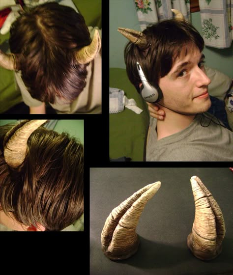 Faun Horns, Tubbo Art, Faun Cosplay, Satyr Costume, Faun Costume, Xacto Knife, Cosplay Horns, Ren Faire Costume, 3d Dragon