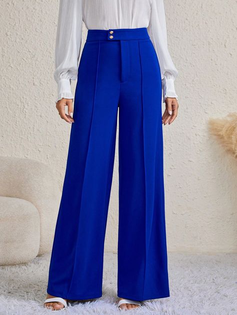 SHEIN Tall Pantalon Ample Taille HauteJ'ai découvert des articles incroyables sur SHEIN.com, venez voir ça ! Clothing Pattern Design, Official Dresses, High Waist Wide Leg Pants, Mens Winter Coat, Sweatshirt Zipper, Mini Robes, Mermaid Skirt, Long Pants, Pleated Dress