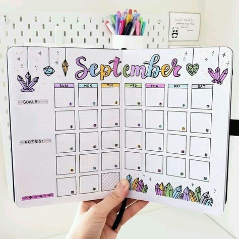 Bullet Journal Calendrier, September Bullet Journal, Weekly Log, Bullet Journal Headers, Bullet Journal Month, January Bullet Journal, Bullet Journal Setup, Bullet Journal 2020, Goals Bullet Journal