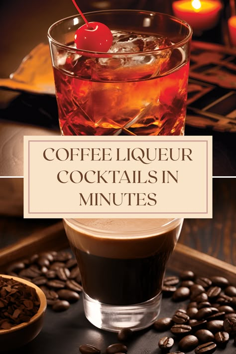 Looking for quick and tasty coffee liqueur cocktails? Discover 43 fabulous recipes, like the Midnight Express and Wake The Dead, which combine vibrant flavors and rich coffee undertones. Whether you're making espresso martinis or classic white Russians, these enticing cocktails will please any palate. Perfect for gatherings or just a cozy night in, these recipes are easy to follow and use simple ingredients that you might already have at home. Enjoy delightful and smooth coffee cocktails tonight! Espresso Liqueur Cocktails, Espresso Alcohol Drinks, Recipes With Coffee Liqueur, Drinks With Coffee Liquor, Coffee Liquor Recipes, Express Martini Recipe, Coffee Liqueur Cocktails, Coffee Liquor Drinks, Flavored Vodka Drinks