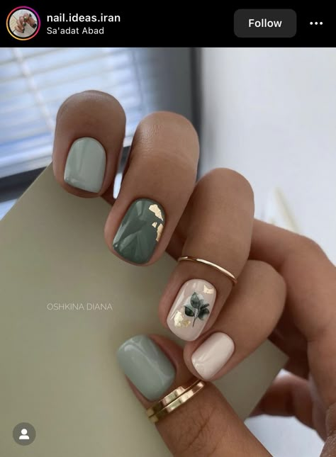 Short Nail Manicure, Beauty Nails Design, Minimal Nails, Cute Gel Nails, Short Nail Designs, Chic Nails, Fancy Nails, Short Acrylic Nails, Green Nails